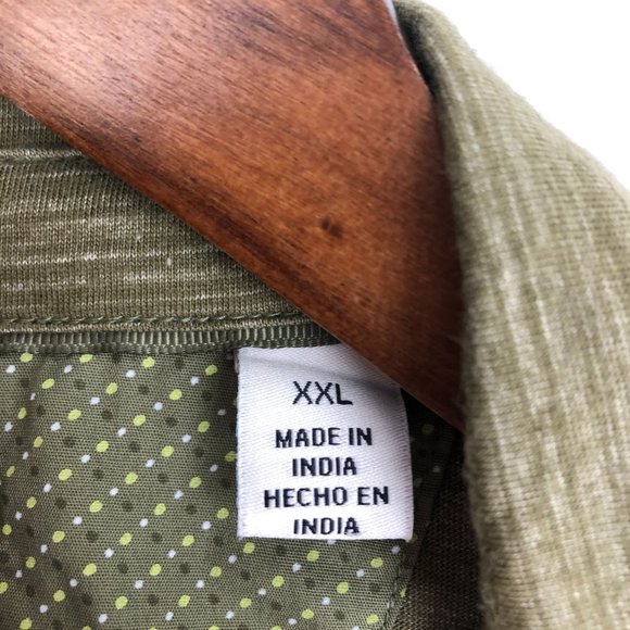 English Laundry Men's Size XX-Large Green Striped Short Sleeve Polo Shirt - Picture 8 of 10